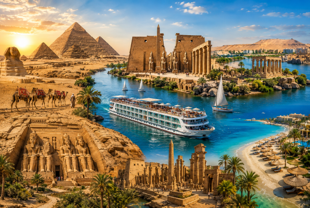 8 Days Pyramids (GEM visit) and Nile Cruise Aswan - Abu simbel - Luxor - Hurghada